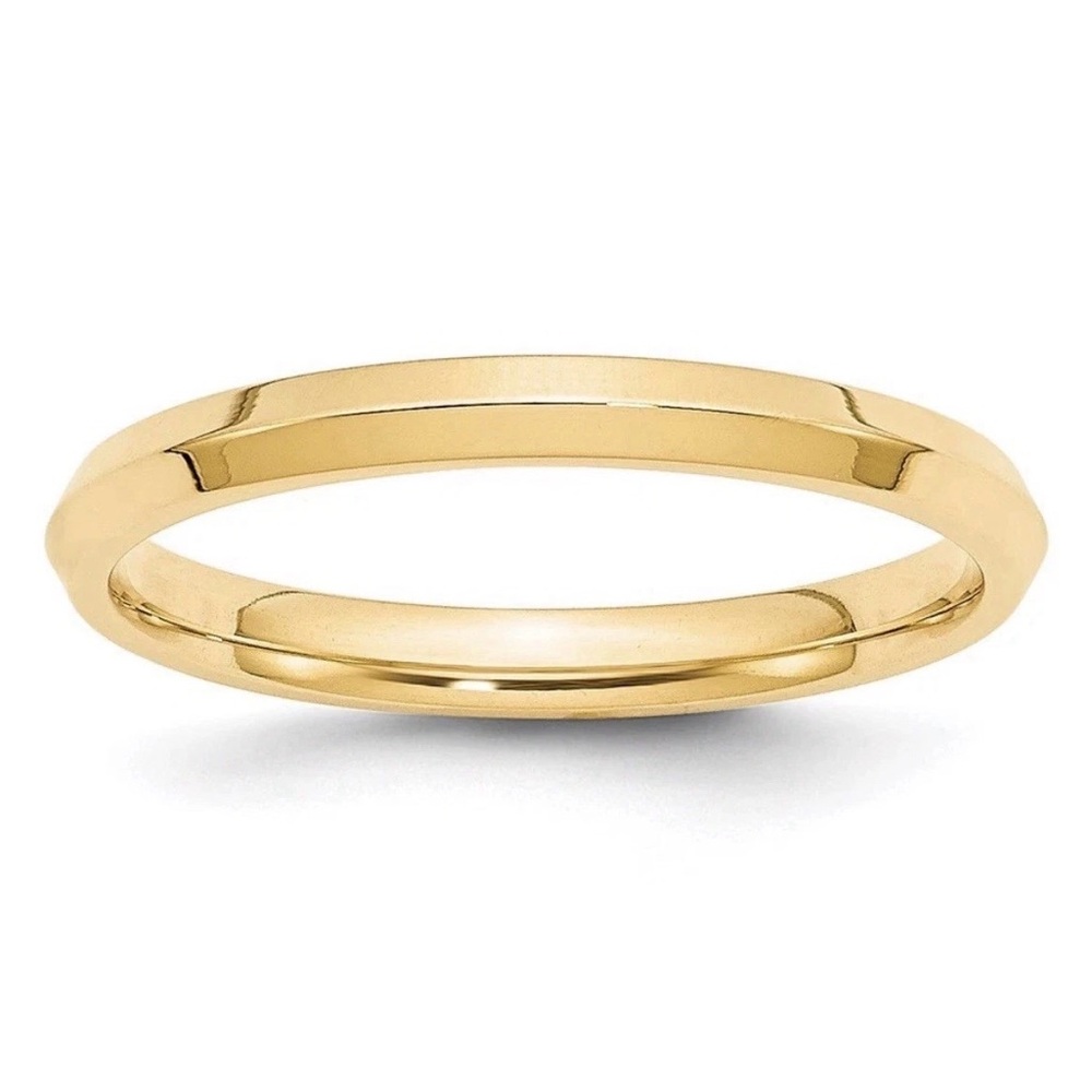 14k Solid Yellow Gold  2.5mm Knife Edge Comfort Fit Wedding Band Ring Size 5.5